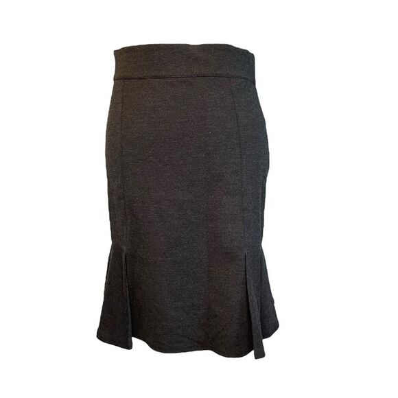 Max Studio Tweed Mini Skirt Charcoal Gray Stretch Knit Pleated Flare XS - Picture 1 of 5